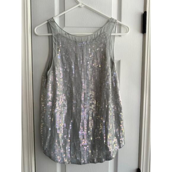 French Connection Winter Mist Sequin Sleeveless Top size 4 New with Tags - Picture 5 of 5